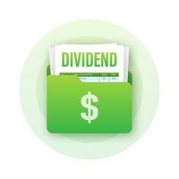 Dividend stocks. Business financial investment. Public company payback profit. Vector stock illustration
