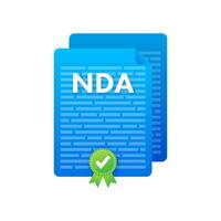 NDA Document, Non disclosure agreement, Privacy document. Vector stock illustration