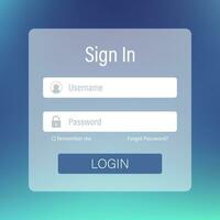 Login form page. Website ui vector elements. Vector stock illustration