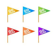 Go Team Triangle Banner. Go team in cartoon style. Vector stock illustration