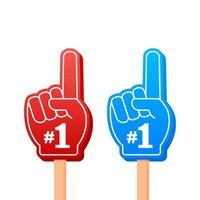 Fan logo hand with finger up. Hand up with number 1. Vector stock illustration