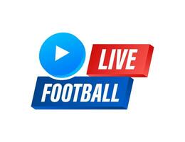En Vivo fútbol americano transmisión icono, botón para radiodifusión o en línea fútbol americano arroyo. vector ilustración.