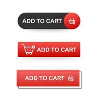 Set Add to cart icon. Shopping Cart icon. Vector stock illustration