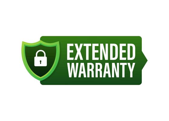 Extended warranty label or sticker. Badge, icon, stamp Vector illustration
