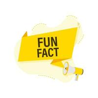 Megaphone label with fun fact. Megaphone banner vector