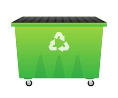 Recycling garbage dumpster, wheelie trash bin. Vector stock illustration