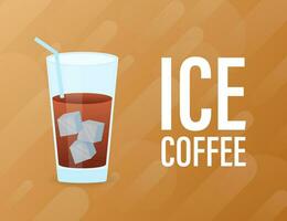 Cold brew iced coffee. Vector illustration.