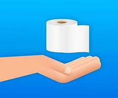 Toilet paper with hand, great design for any purposes. Flat pattern. Vector pattern