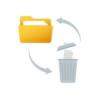 Process Delete file in paper. Remove document. Vector stock illustration