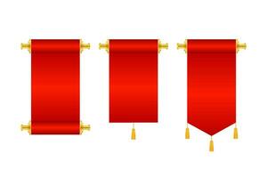 3d realistic chinese scrolls, Idea for Presentation Business Web Design Element. Vector stock illustration.