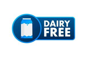 Dairy free badge logo, icon. Fresh organic vegetable. Vector design.