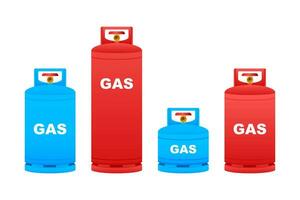 gas cilindro vector tanque. glp propano botella icono envase. oxígeno gas. vector valores ilustración.