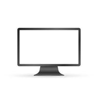 Computer display isolated in realistic design on white background. Vector stock illustration