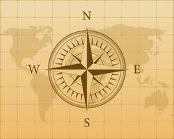 Compass on white background. Flat vector navigation symbol. Vector stock illustration