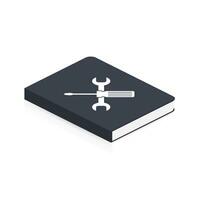 Instruction Book. User Manual book icon on white background. Vector illustration.