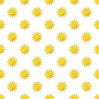 Realistic sun icon pattern for weather design on white background. Vector stock illustration