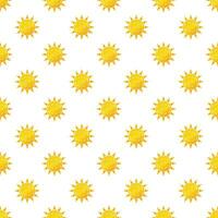 Realistic sun icon pattern for weather design on white background. Vector stock illustration