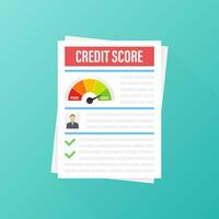crédito Puntuación documento. papel sábana gráfico de personal crédito Puntuación información. vector ilustración.