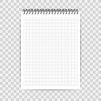 Notebook mockup, with place for your image, text or corporate identity details. Blank mock up with shadow on. Vector illustration.