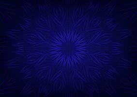 Dark blue mandala geometric culture asia pattern background vector