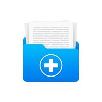 Medical folder archive. Health history, Archive data file. Vector stock illustration