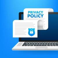 Privacy Policy. Data protection. Cyber Security. Vector stock illustration