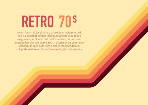 70s, 1970 abstract vector stock retro lines background. Vector illustration.