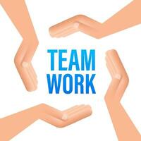 Abstract teamwork hands sign for concept design. Business concept. Teamwork, cooperation vector