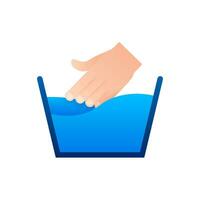 Washing hands. Flat style icon on white background. vector