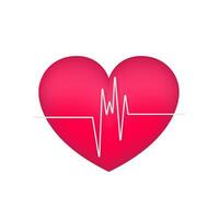 Red heartbeat. Heart pulse. Cardiogram Concept. Vector stock illustration