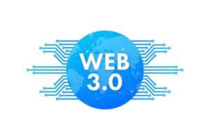 Web 3.0 technology for web design. Internet blockchain technology. Nft concept. Vector stock illustration