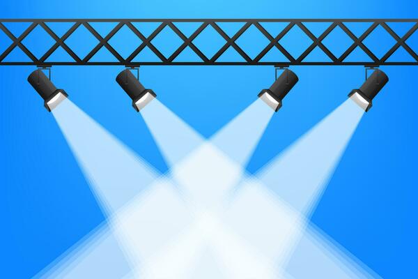Abstract mockup with blue projecton white background for banner design. Abstract blue light effect background.