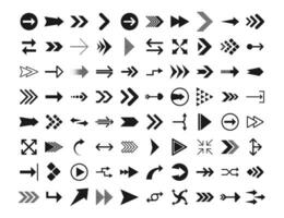 Arrows big black set icons. Arrow icon. Arrows for web design, mobile apps, interface and more. Vector stock illustration