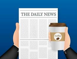 Vector mock up of a blank daily newspaper. Fully editable whole newspaper in clipping mask. Vector stock illustration