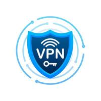 Secure VPN connection concept. Virtual private network connectivity overview. Vector stock illustration