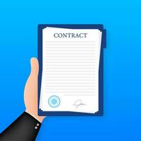 Contract agreement paper blank with seal. Vector illustration