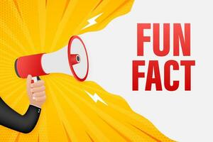 Hand Holding Megaphone with Fun fact. Megaphone banner. Web design. Vector stock illustration