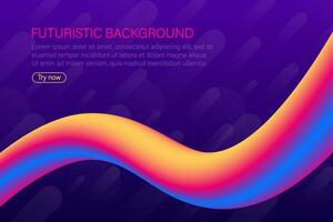 Colorful 3d Abstract Background. Landing Page Concept. Glow Banner with Wave Gradient Shapes. Vector stock illustration.