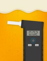 Handheld Breath Alcohol Tester Analyzer Electronic Device. Vector stock illustration