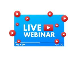 Live Webinar Button, icon. Vector stock illustration.