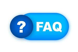 Frequently asked questions FAQ banner. Speech bubble with text FAQ. Vector stock illustration.