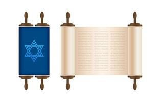 Star david torah on white background. Isometric vector. Vector illustration isolated.