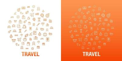 Set round travel icon for web design. Business icon. Vector stock illustration