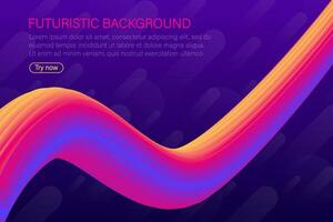 Colorful 3d Abstract Background. Landing Page Concept. Glow Banner with Wave Gradient Shapes. Vector stock illustration.