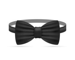 Bowtie. Black bow tie realistic vector illustration isolated on white background.