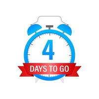 Four days to go. Vector stock illustration on white background