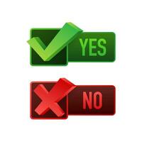 Yes No word text on talk shape. Vector stock illustration yes no in speech bubble on white background. Vector stock illustration