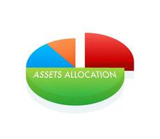 Asset Allocation investment or risk management. Financial planner standing. Vector stock illustration