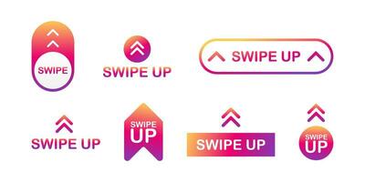 Swipe up icon set isolated on background for stories design. Vector stock illustration.