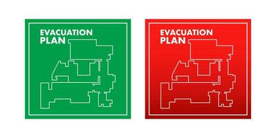 Evacuation plan of the building in case of fire. Fire safety. Vector stock illustration